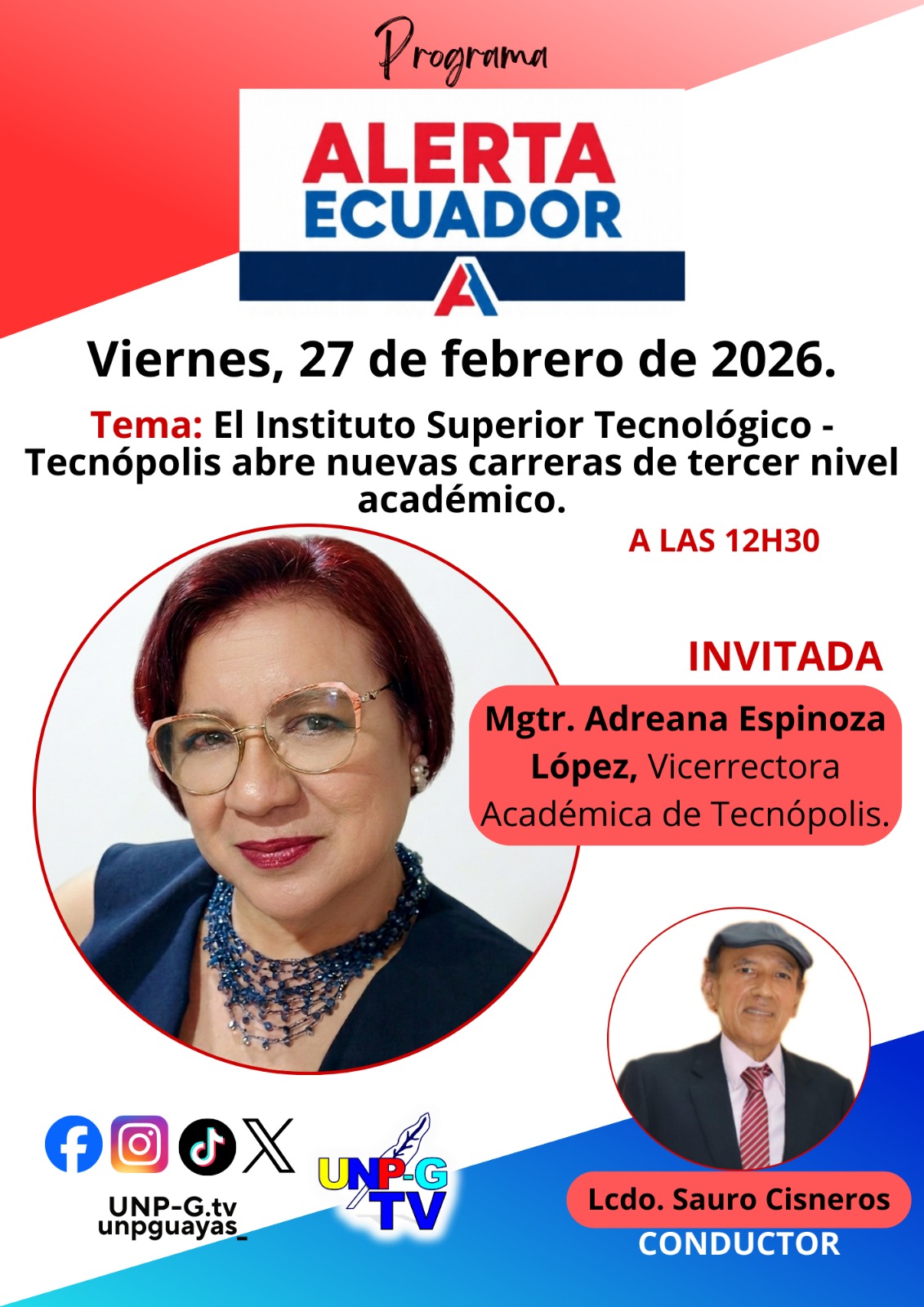 Tecnópolis abrirá Nuevas Carreras Tecnológicas y lo anuncia en el programa Alerta Ecuador